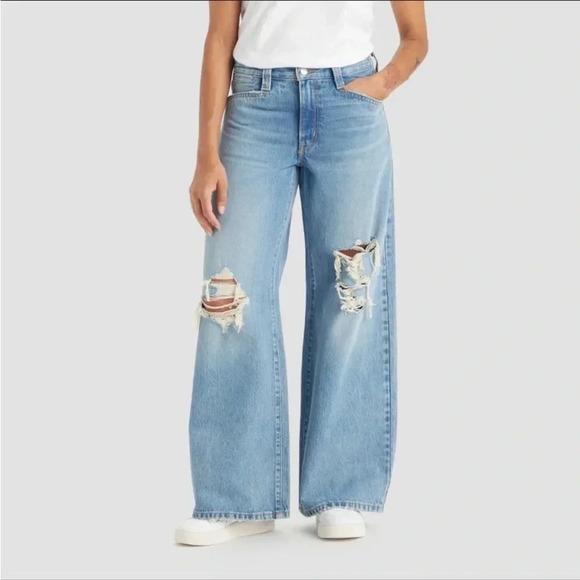 NWT Levi'so Women's Mid-Rise 94's Baggy Wide Leg Jeans - Not In The Mood… - Picture 2 of 7